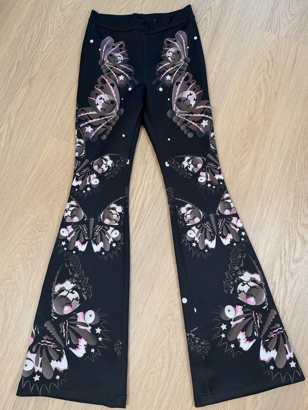 NWOT Cynthia Rowley Bonded Fit and Flare Neoprene Pants in Black Butterfly 4 - Picture 4 of 10